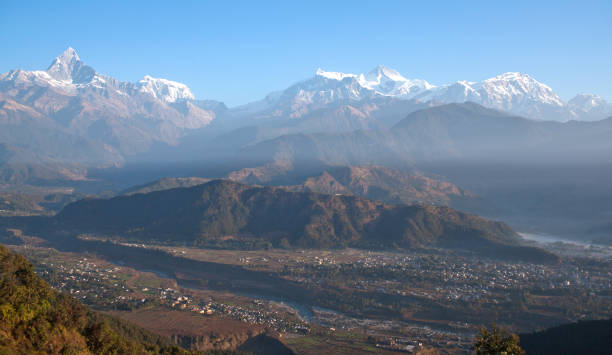 istock Himalayas mountain range from Sarangkot Hill in Pokhara, Nepal 862030480