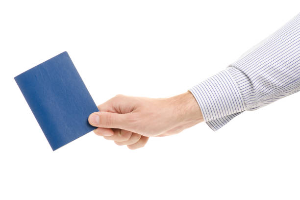 istock Male hands with a passport 862033592