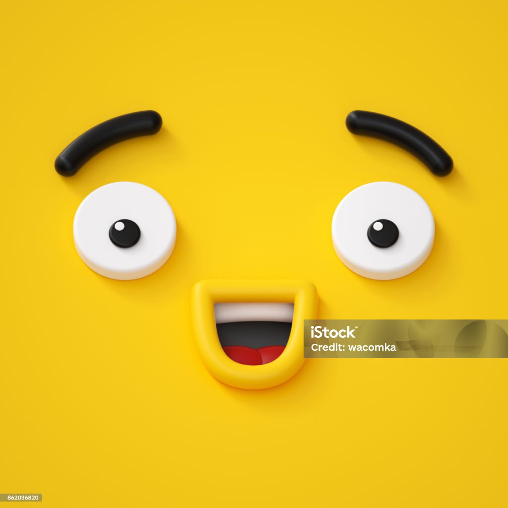 3D Render, abstrakte emotionale Smily-Symbol, Fragen, Charakter-Illustration, niedlichen Cartoon Monster, Emoji, Emoticons, Spielzeug - Lizenzfrei Dreidimensional Stock-Foto