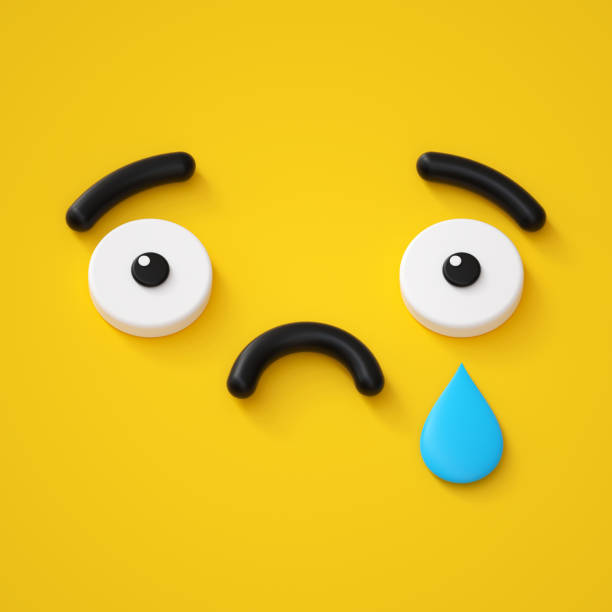 3d Render Abstract Emotional Sad Face Icon Tears Sorrow Disappointed  Character Illustration Cute Cartoon Monster Emoji Emoticon Toy Stock Photo  - Download Image Now - iStock