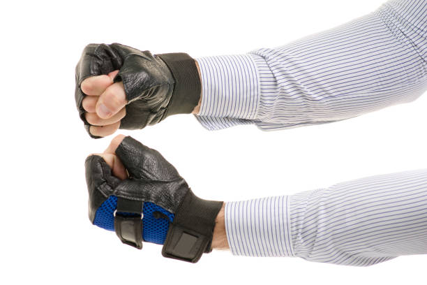 istock Male hands sport gloves fingers 862037088