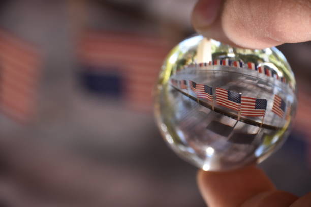 istock International flags and crystal ball 862037824