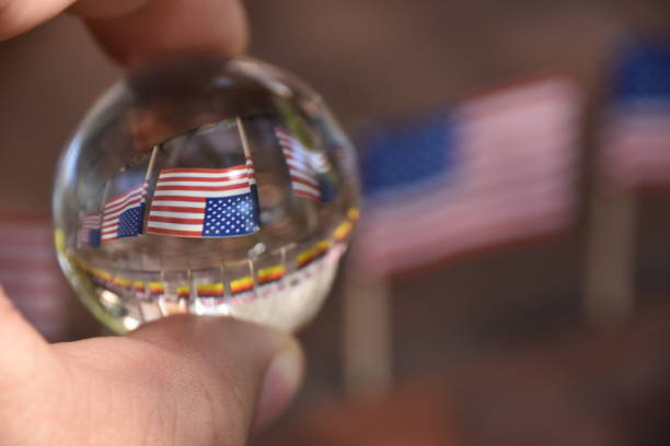istock International flags and crystal ball 862044800