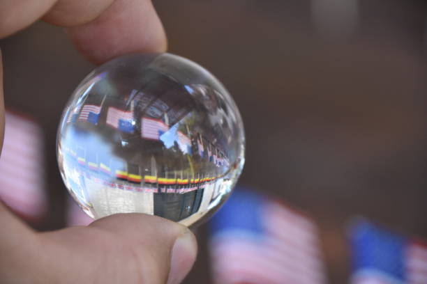 istock International flags and crystal ball 862047624