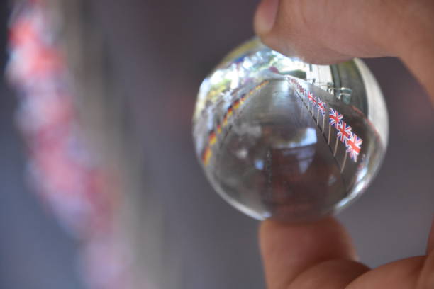 istock International flags and crystal ball 862049160