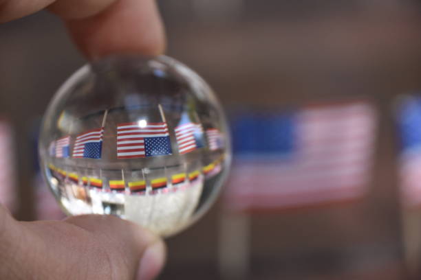 istock International flags and crystal ball 862052188