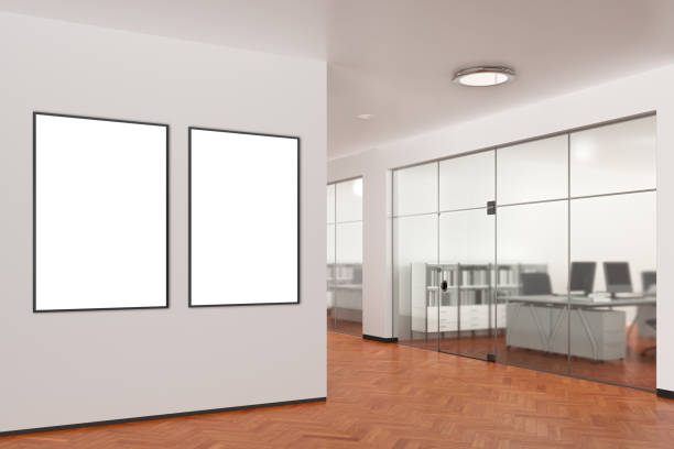 istock Blank poster on the wall in modern office 862054710