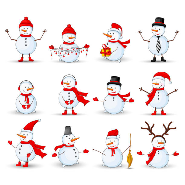 ilustrações, clipart, desenhos animados e ícones de bonecos de neve em um fundo branco e isolado - santa claus audio