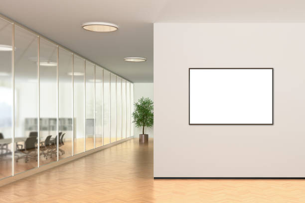 istock Blank poster on the wall in modern office 862058248