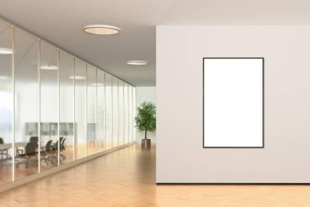 istock Blank poster on the wall in modern office 862058582