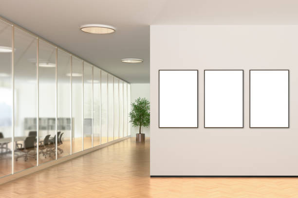 istock Blank poster on the wall in modern office 862058838
