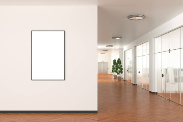 istock Blank poster on the wall in modern office 862061404