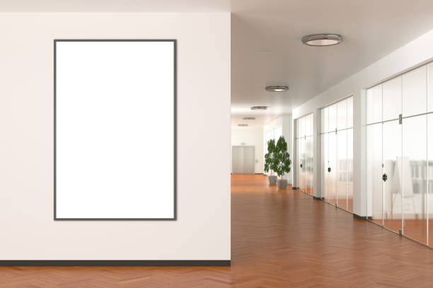 istock Blank poster on the wall in modern office 862061452
