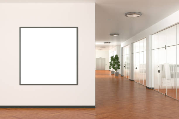 istock Blank poster on the wall in modern office 862061722