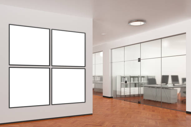 istock Blank poster on the wall in modern office 862061770