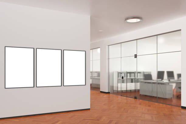istock Blank poster on the wall in modern office 862062046