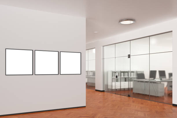 istock Blank poster on the wall in modern office 862062170
