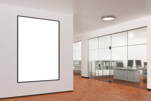 istock Blank poster on the wall in modern office 862062348