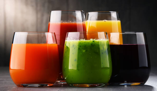 istock Glasses with fresh organic vegetable and fruit juices 862068840