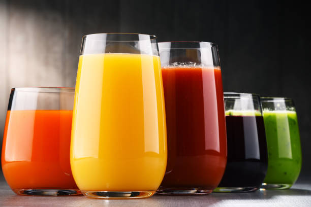 istock Glasses with fresh organic vegetable and fruit juices 862069248