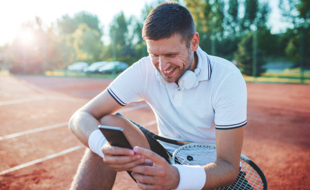 テニス プレーヤー。スポーツ、レクリエーションの概念 - tennis ball audio ストックフォトと画像