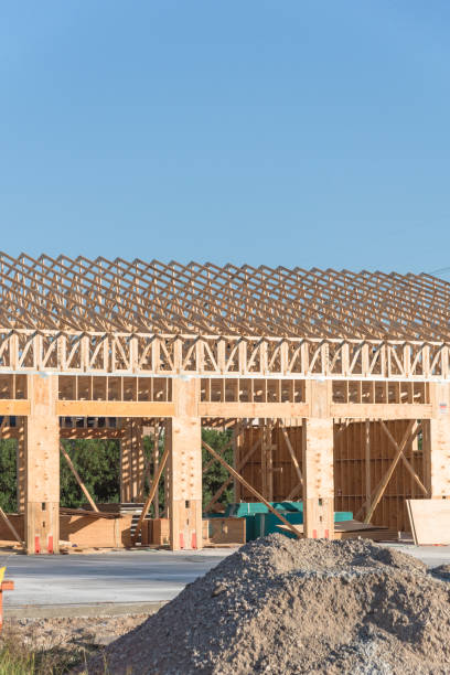 istock Wooden commercial building construction 862076828