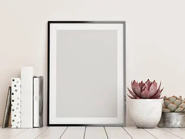 Photo of Mock up frame, hipster background