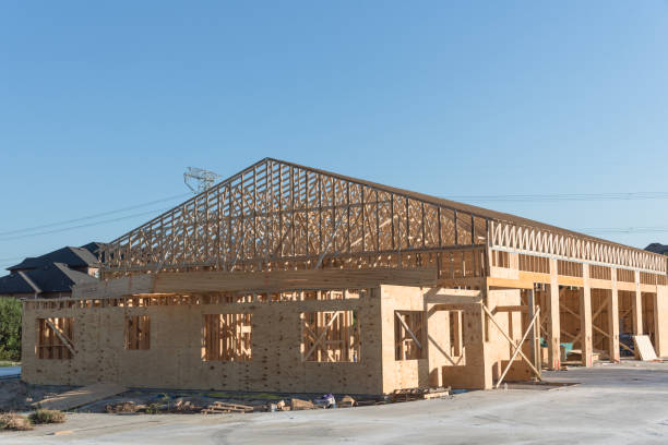 istock Wooden commercial building construction 862080156