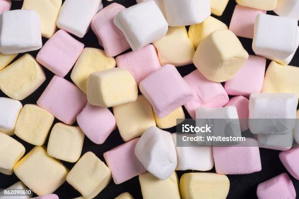 Colorful Marshmallow Skewers Stock Photo - Download Image Now - Blue, Bowl, Candy