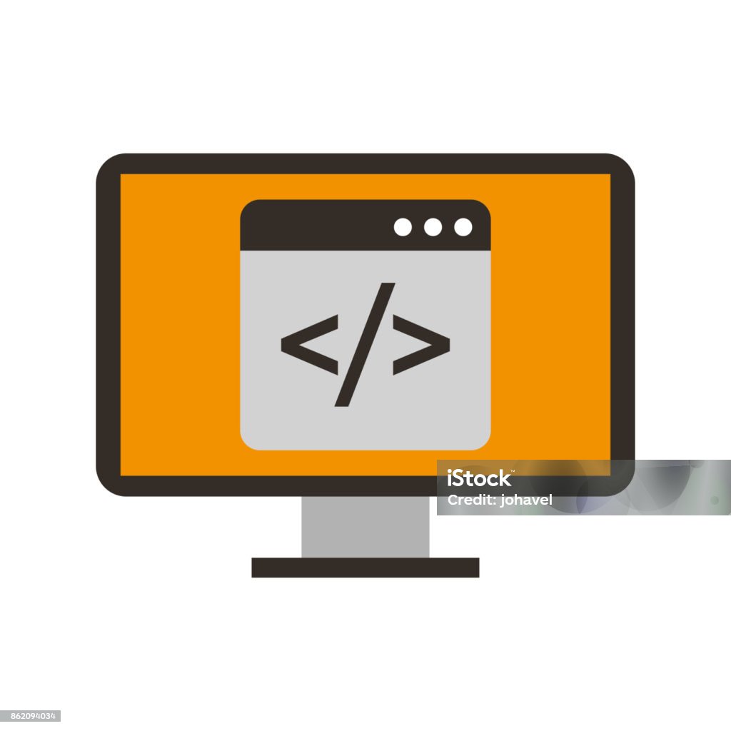 Programming Window With Script Code Html Computer Stock Illustration ...