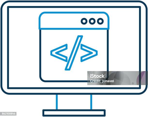 Programming Window With Script Code Html Computer Stock Illustration ...