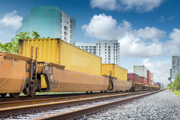 Freight train Full train cargo car running on tracks. rail car stock pictures, royalty-free photos & images
