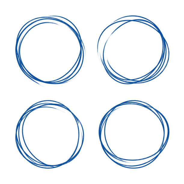 illustrations, cliparts, dessins animés et icônes de encre de point bleu boule cercles ensemble de sélections - focus on background blue art dirty