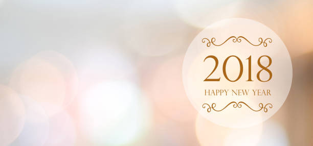 istock Happy New Year 2018 on blur abstract bokeh background with copy space for text, new year greeting card, banner 862108178