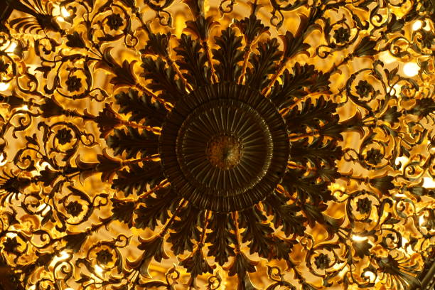 istock Luxurious vintage chandelier bottom view 862110326