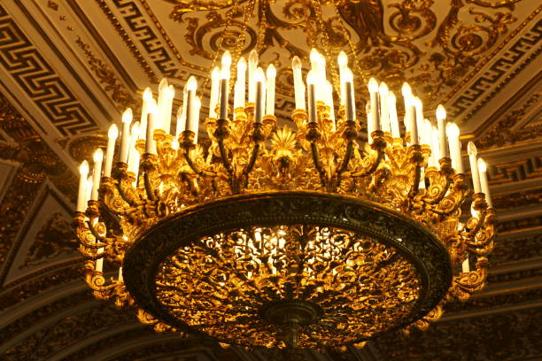 istock Luxurious vintage chandelier bottom view 862110368