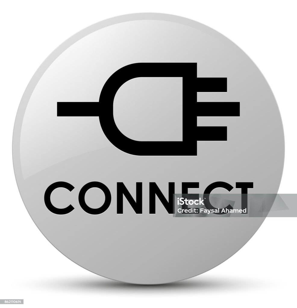 Connect White Round Button Stock Illustration - Download Image Now ...