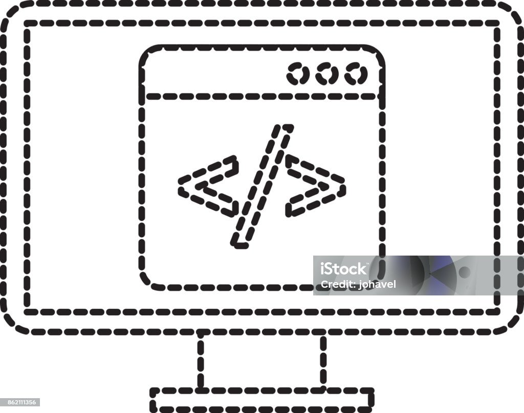 Programming Window With Script Code Html Computer Stock Illustration ...