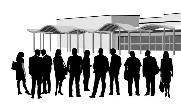 Vector illustration of Group Business Convention Meeting