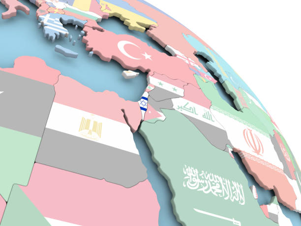 istock Flag of Israel on globe 862112620