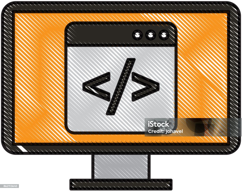 Code Window Graphics Programming Window With Script Code Html Computer Stock Illustration ...