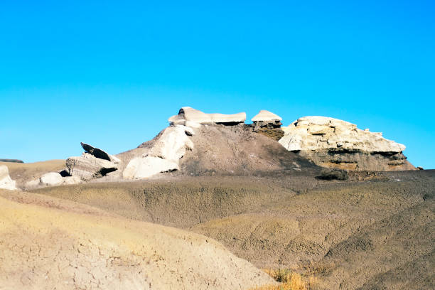 istock Bisti Badlands, NM: Rock Hoodoos, Landscape, Blue Sky Background 862117494