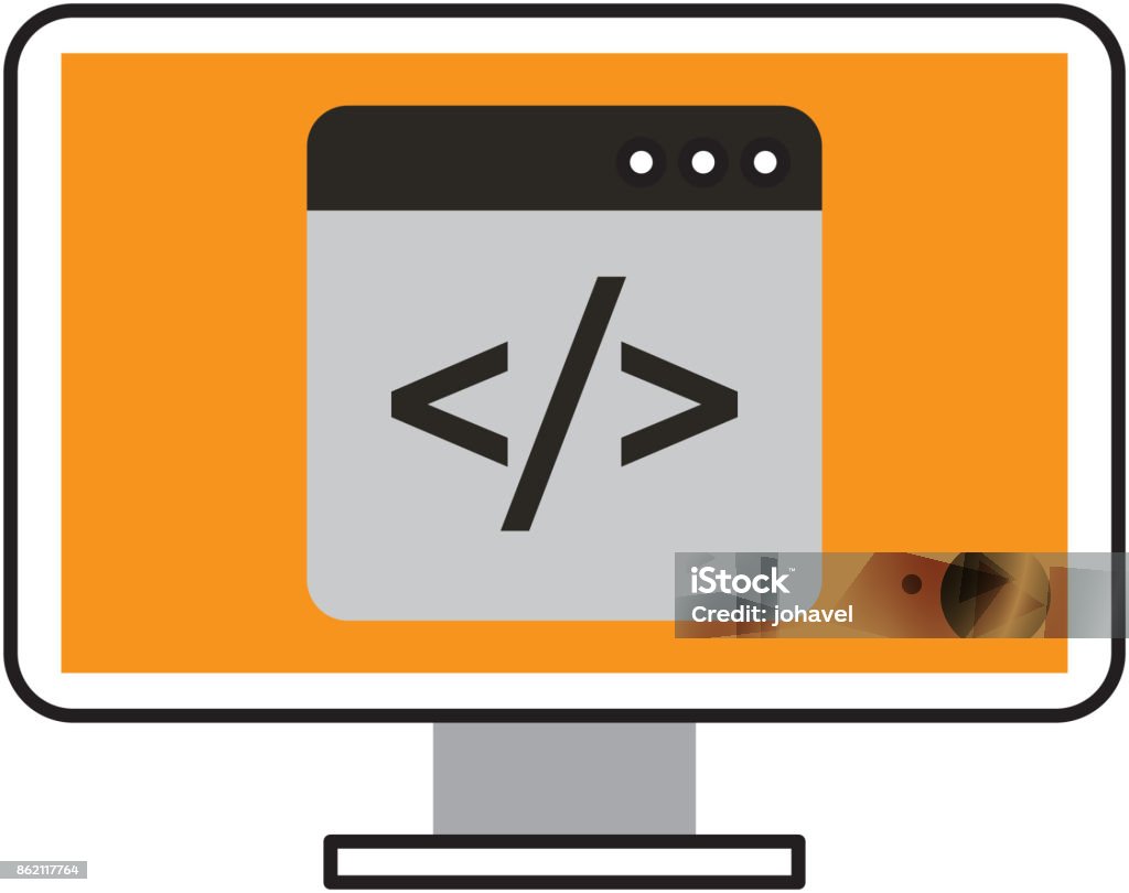 Programming Window With Script Code Html Computer Stock Illustration ...