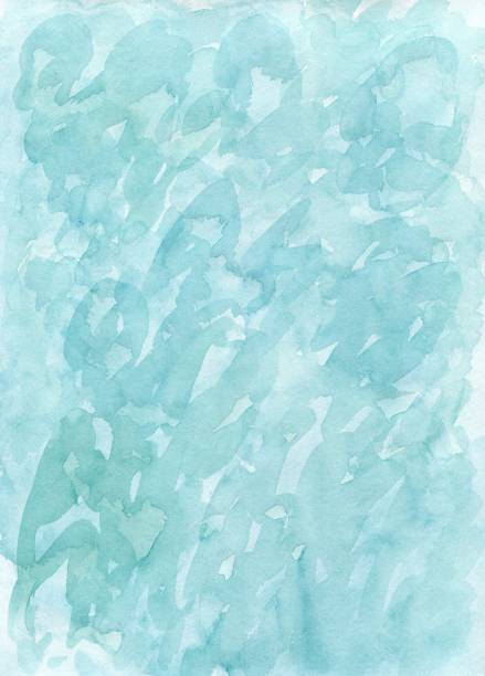 istock Hand drawn turquoise blue watercolor abstract paint texture. Raster splash background. 862120492