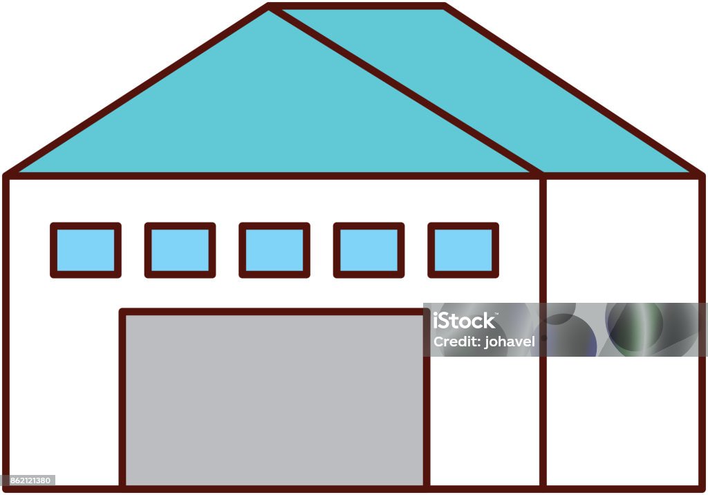 Empty Warehouse Vector Warehouse Building Exterior Commercial Empty Stock Illustration ...