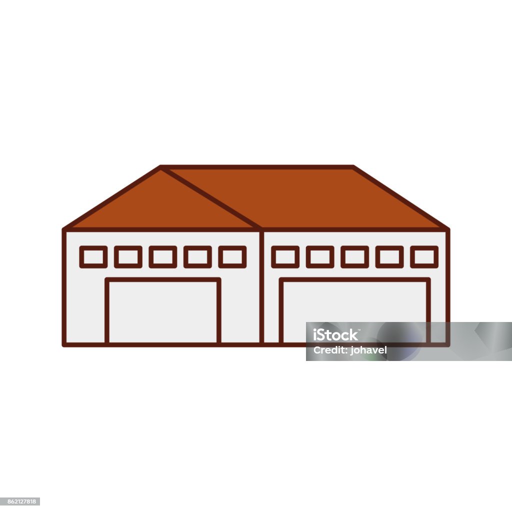 Empty Warehouse Vector Warehouse Building Exterior Commercial Empty Stock Illustration ...