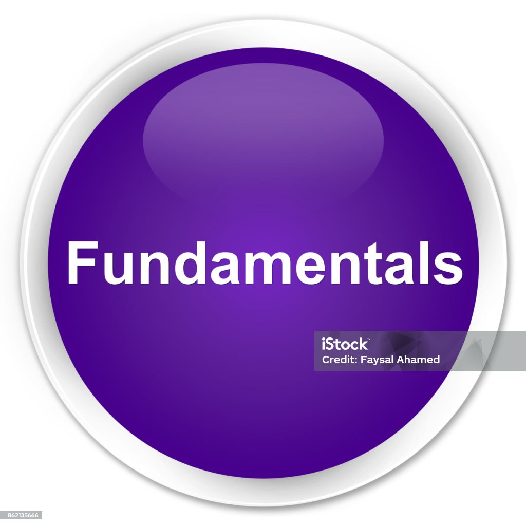Fundamentals premium purple round button Fundamentals isolated on premium purple round button abstract illustration Button - Sewing Item stock illustration