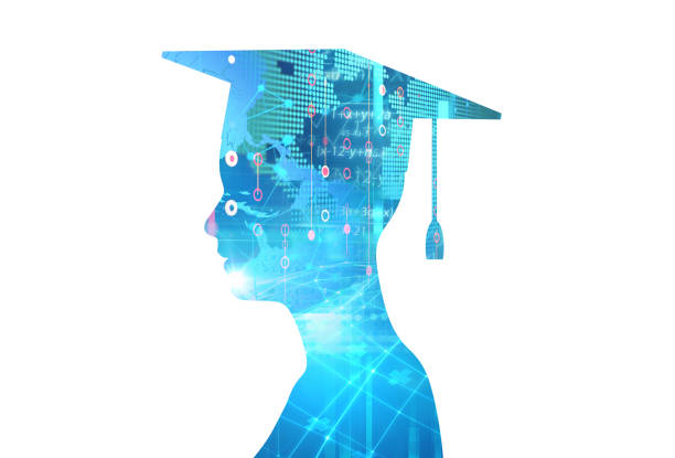 istock 3d rendering of virtual human silhouette on technology background illustration 862138972
