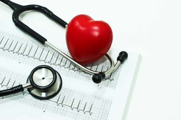 istock Stethoscope, Electrocardiography (ECG or EKG) and Heart Isolated on the White Background 862146136