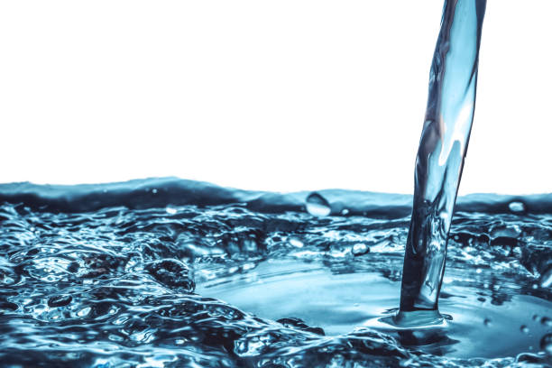 istock Close up of Pouring water on water surface background. 862149984